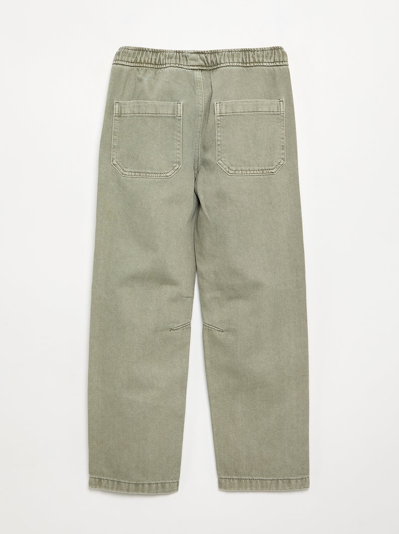 Pantalone dritto in twill Verde - Kiabi
