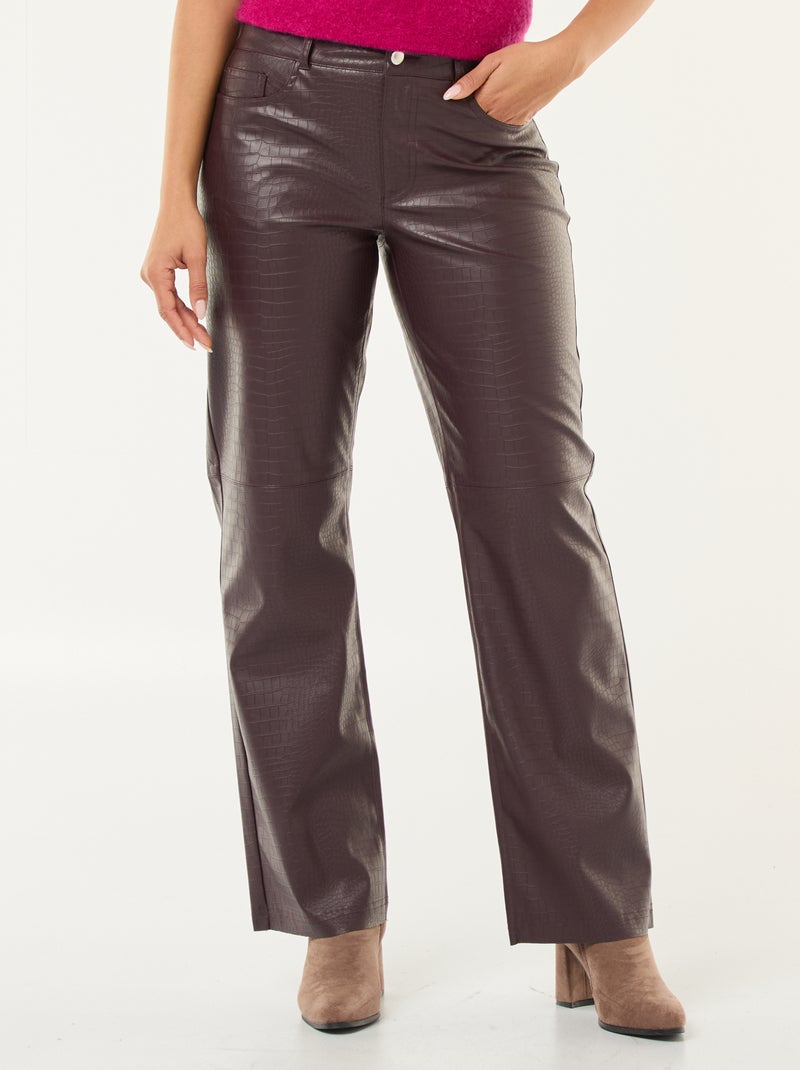 Pantalone dritto 'JDY' texture serpente tinta unita Rosso - Kiabi