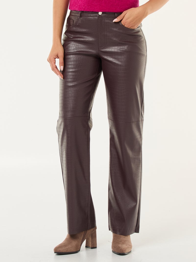 Pantalone dritto 'JDY' texture serpente tinta unita Rosso - Kiabi