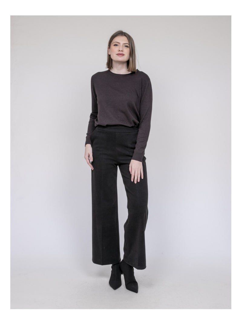 Pantalone effetto lana EDVIGE Nero - Kiabi