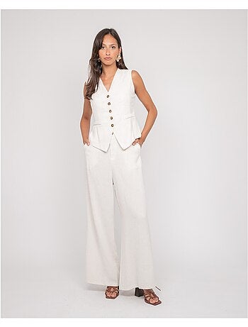 Pantalone effetto lino EVELISE