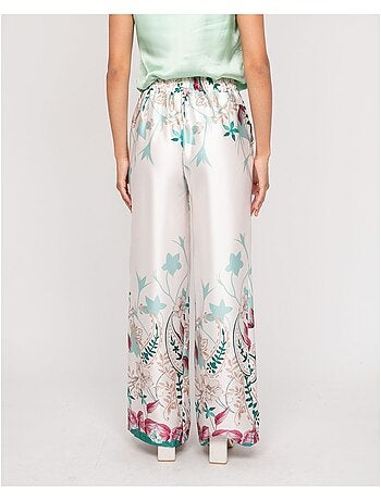 Pantalone effetto satin con motivi EZRA