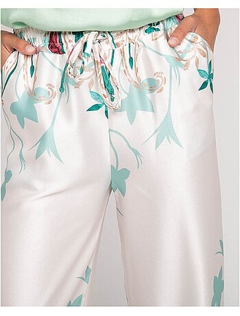 Pantalone effetto satin con motivi EZRA