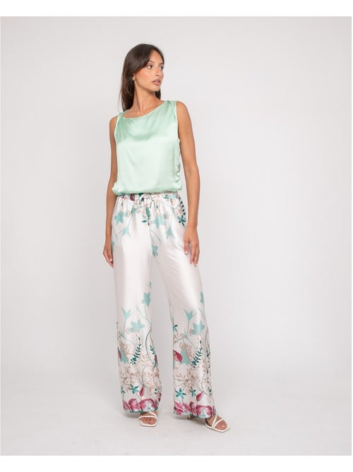 Pantalone effetto satin con motivi EZRA - Kiabi