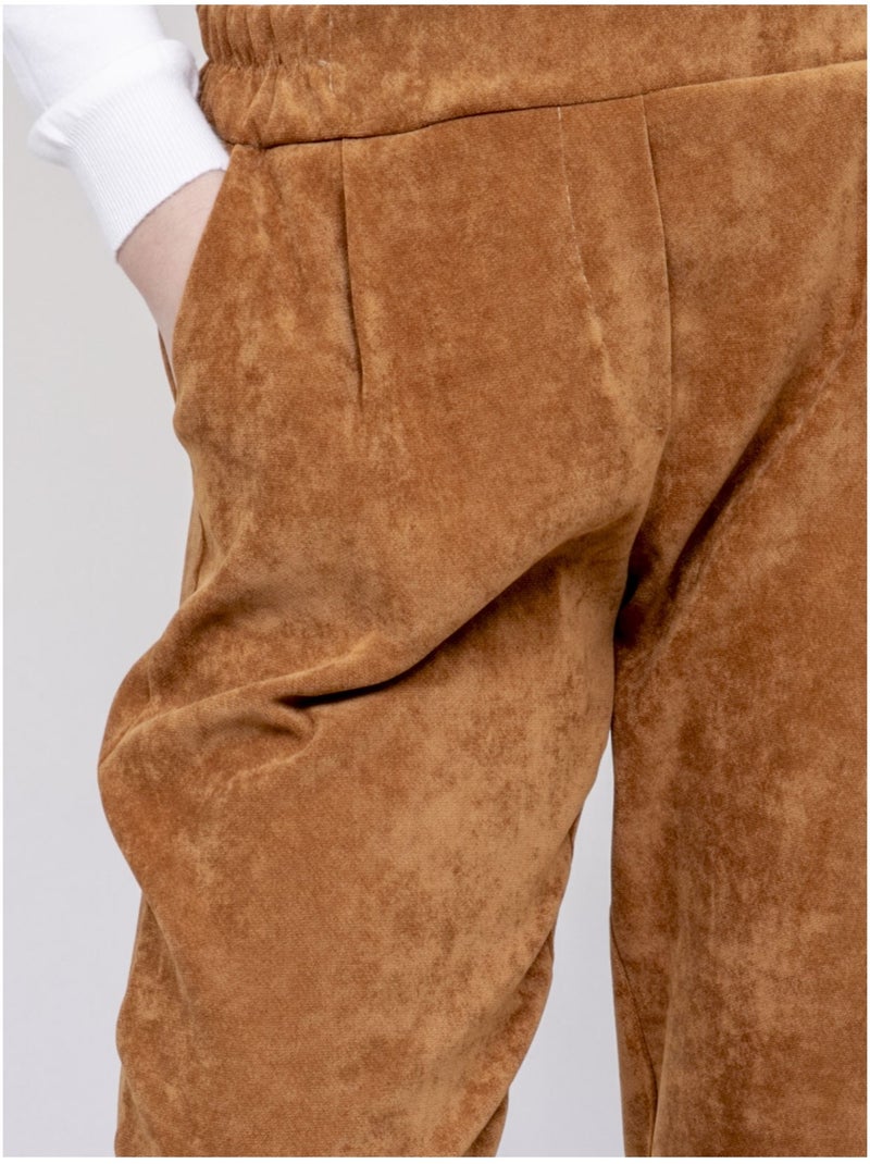 Pantalone effetto velluto EBILA Marrone caramello - Kiabi