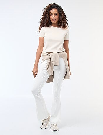 Pantaloni flare in maglia ultra-stretch