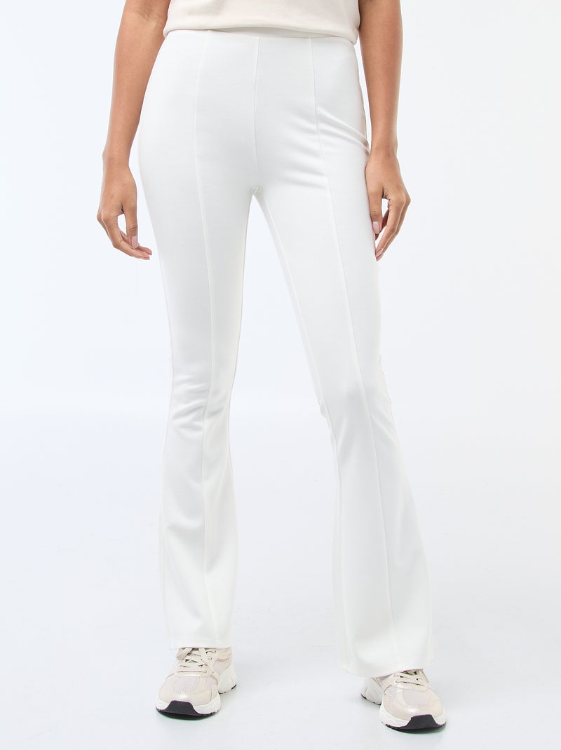 Pantalone flare in maglia ultra-stretch Bianco - Kiabi