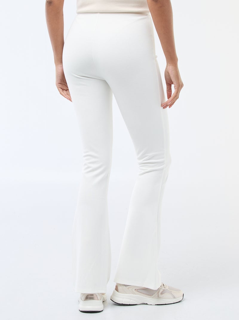 Pantalone flare in maglia ultra-stretch Bianco - Kiabi