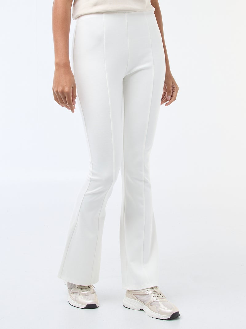 Pantalone flare in maglia ultra-stretch Bianco - Kiabi
