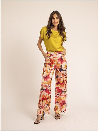 Pantalone fluido con motivi ECRINE