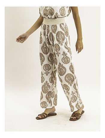Pantalone fluido con motivi EMILINE
