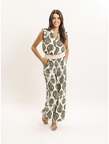 Pantalone fluido con motivi EMILINE