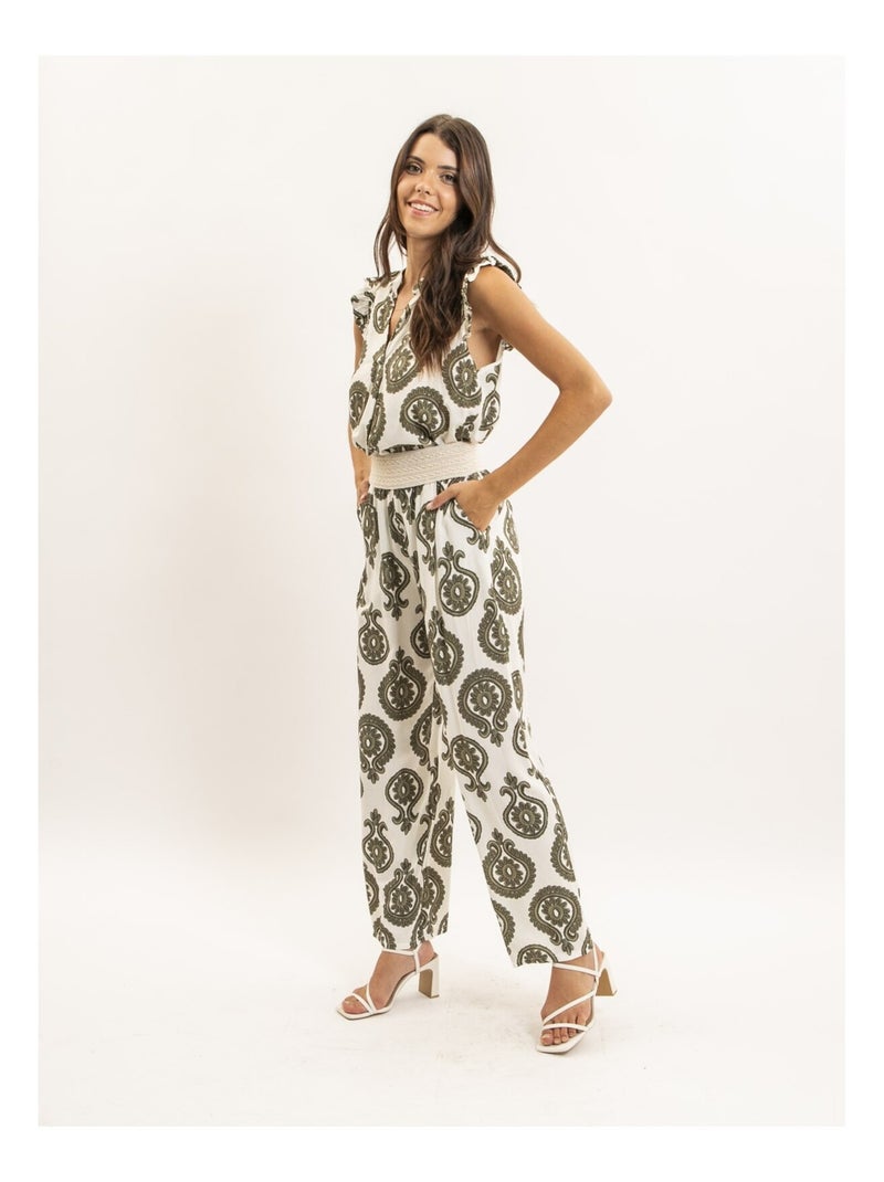 Pantalone fluido con motivi EMILINE Cachi - Kiabi