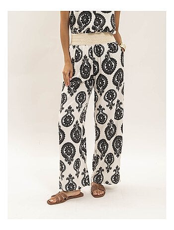 Pantalone fluido con motivi EMILINE