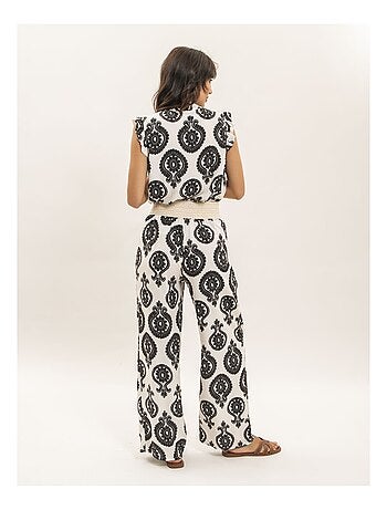 Pantalone fluido con motivi EMILINE