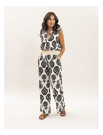 Pantalone fluido con motivi EMILINE
