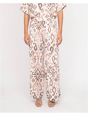 Pantalone fluido con motivi ENOLIA