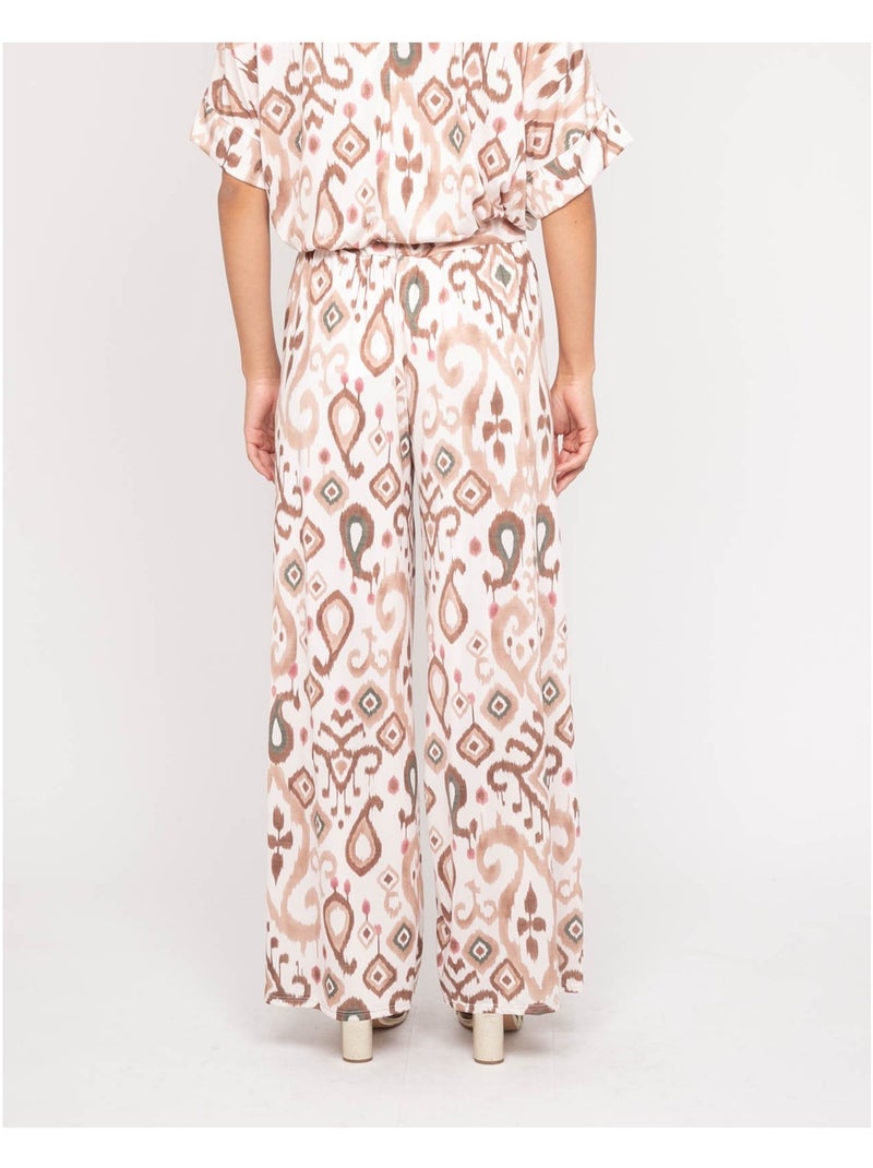 Pantalone fluido con motivi ENOLIA Beige - Kiabi