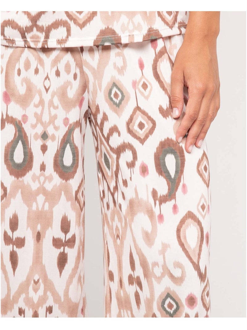Pantalone fluido con motivi ENOLIA Beige - Kiabi