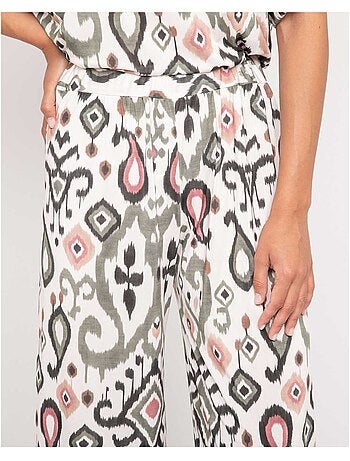 Pantalone fluido con motivi ENOLIA