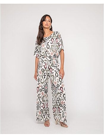 Pantalone fluido con motivi ENOLIA