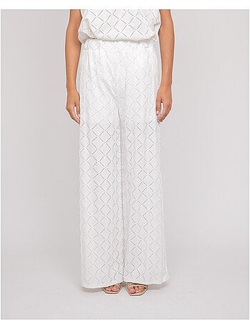 Pantalone fluido con motivi ESUNA