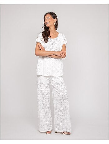 Pantalone fluido con motivi ESUNA
