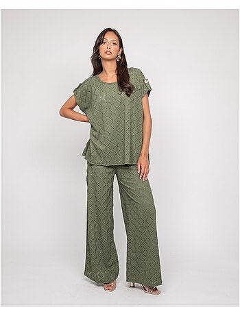 Pantalone fluido con motivi ESUNA