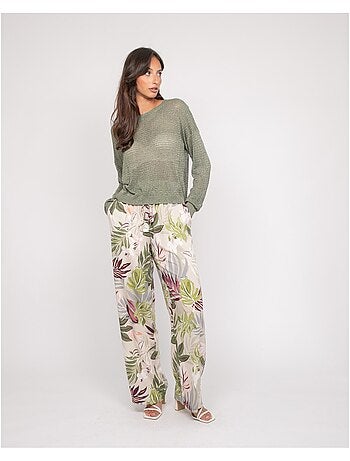 Pantalone fluido con motivi ETIANA