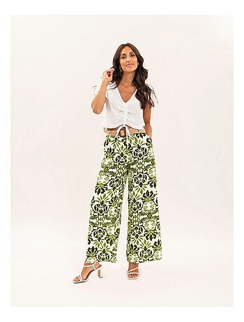 Pantalone fluido con motivi ETOBIA