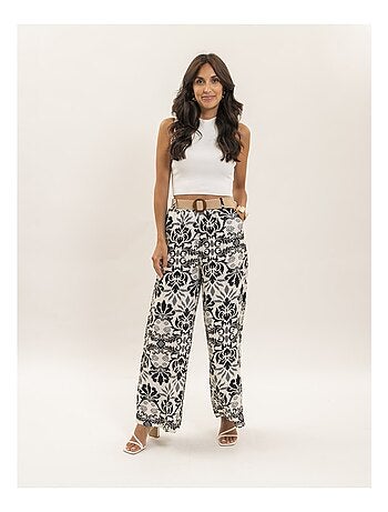 Pantalone fluido con motivi ETOBIA