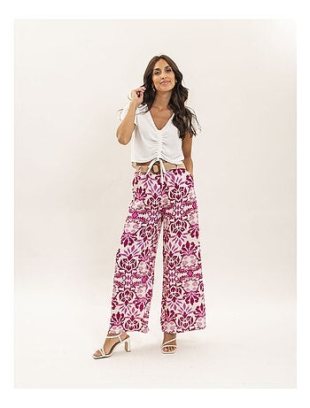 Pantalone fluido con motivi ETOBIA