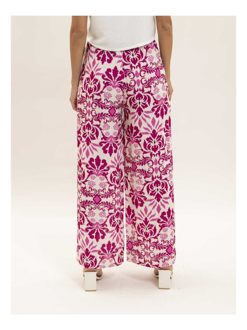 Pantalone fluido con motivi ETOBIA Rosa fucsia - Kiabi