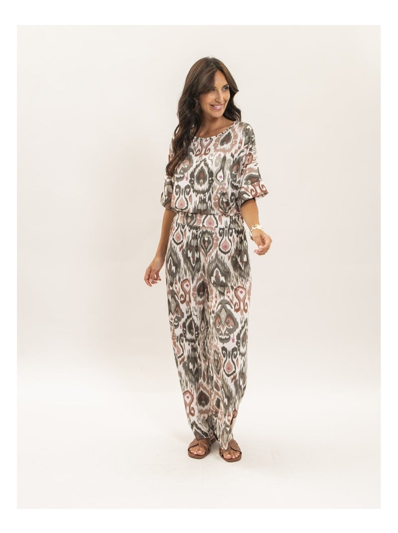 Pantalone fluido con motivi ETONIA Cachi - Kiabi