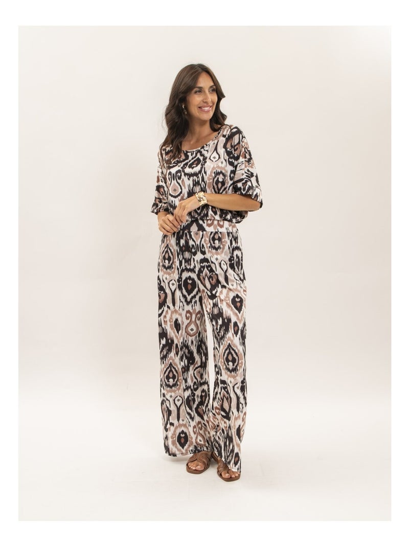 Pantalone fluido con motivi ETONIA Nero - Kiabi