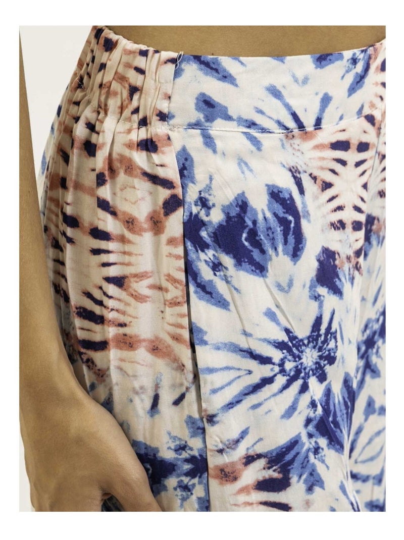Pantalone fluido con motivi EVERLY Blu - Kiabi