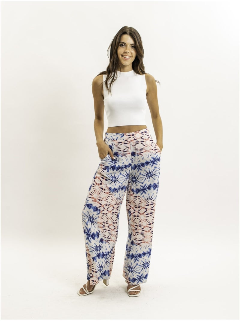 Pantalone fluido con motivi EVERLY Blu - Kiabi