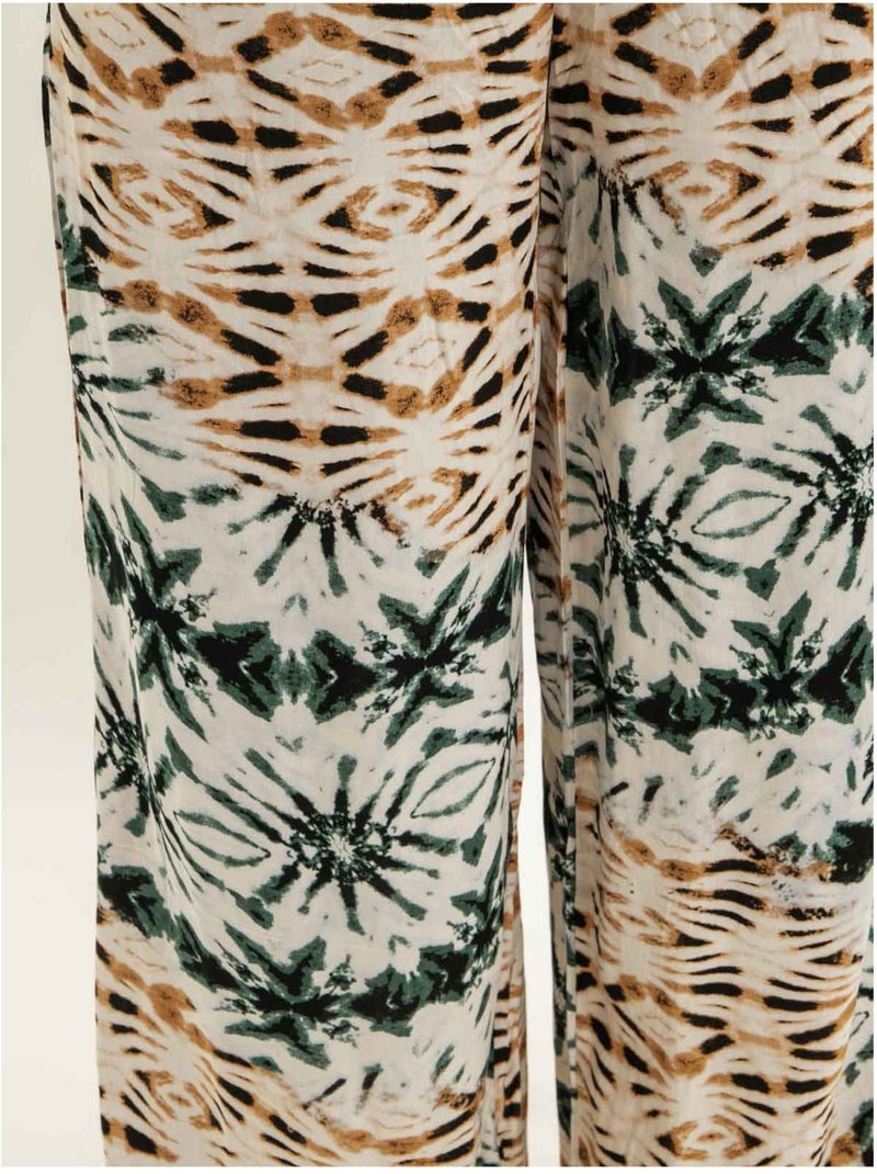 Pantalone fluido con motivi EZINA Ecru - Kiabi