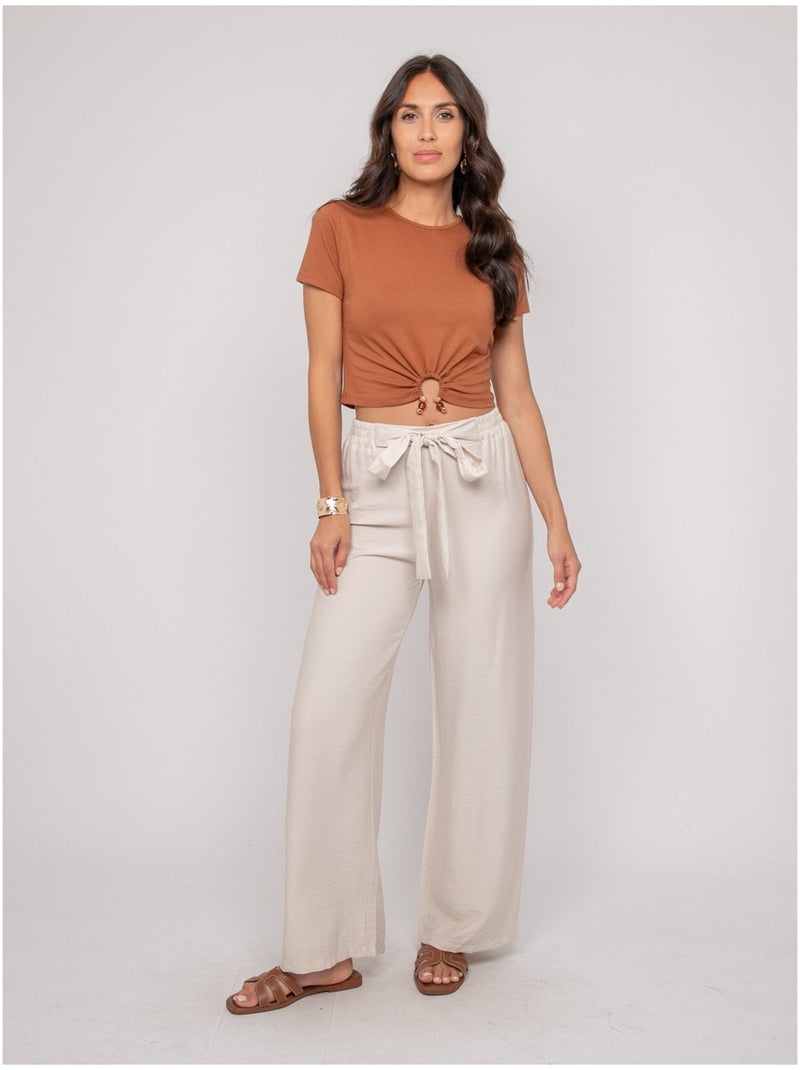 Pantalone fluido EMROSE Ecru - Kiabi