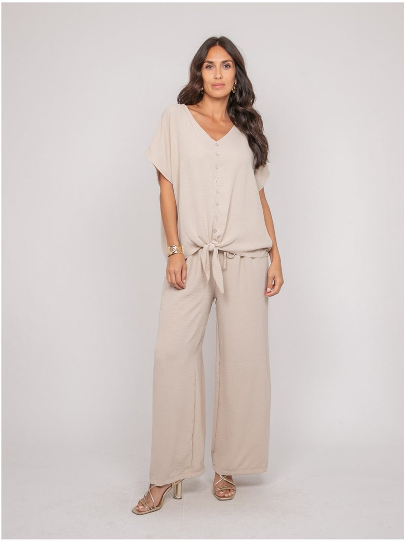 Pantalone fluido ERELL Beige - Kiabi