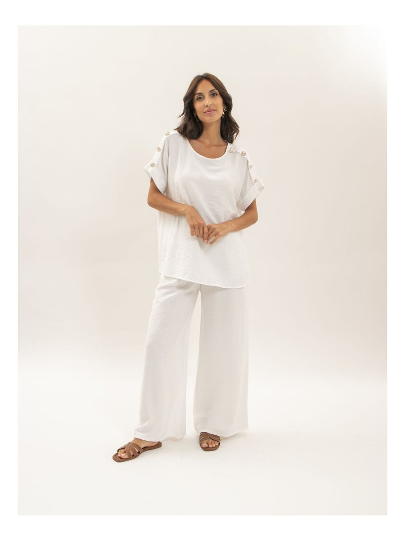 Pantalone fluido ETALIA Bianco - Kiabi