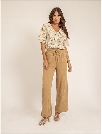 Pantalone fluido gaze de coton EBERTINE