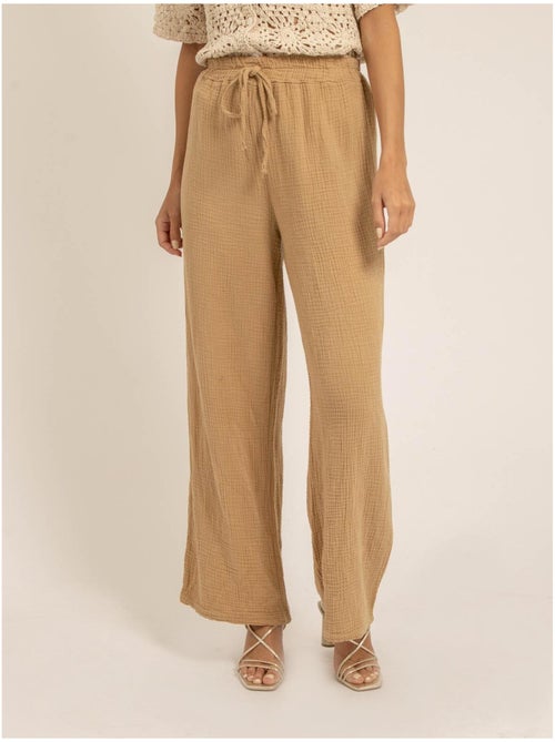 Pantalone fluido gaze de coton EBERTINE - Kiabi