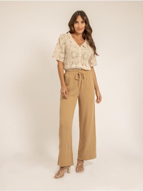 Pantalone fluido gaze de coton EBERTINE - Kiabi