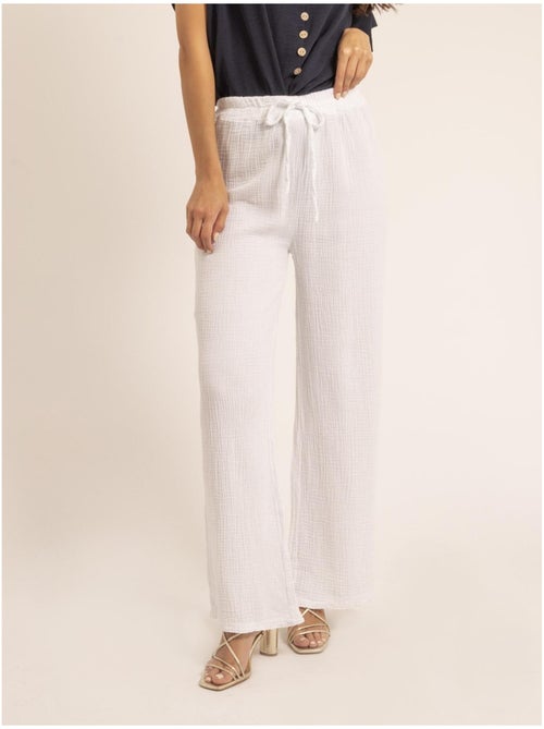 Pantalone fluido gaze de coton EBERTINE - Kiabi