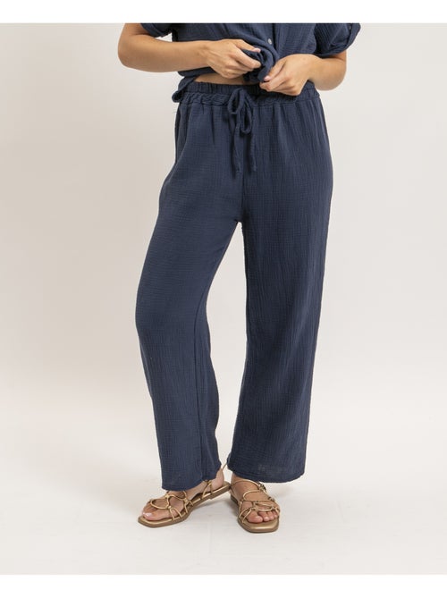 Pantalone fluido gaze de coton EBERTINE - Kiabi