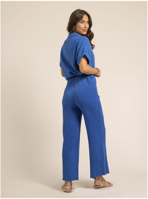 Pantalone fluido gaze de coton EBERTINE - Kiabi