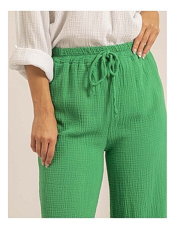 Pantalone fluido gaze de coton EBERTINE