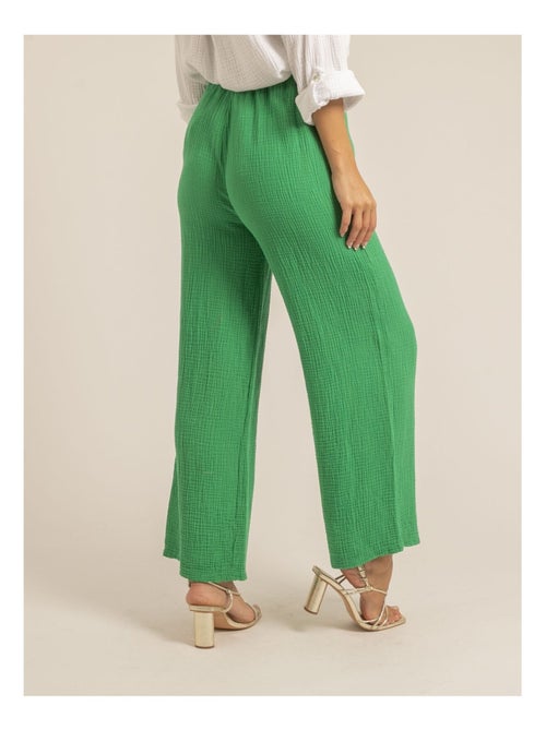 Pantalone fluido gaze de coton EBERTINE - Kiabi