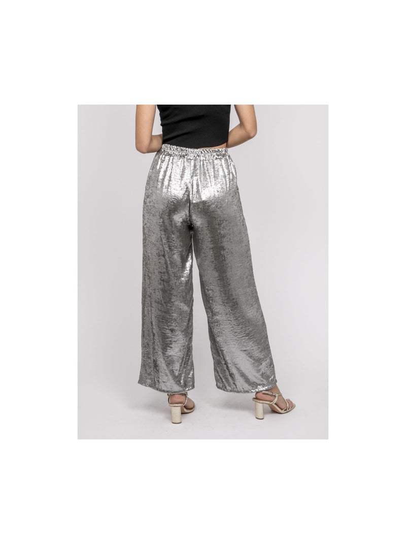 Pantalone fluido metallizzato EDWINA Cachi - Kiabi